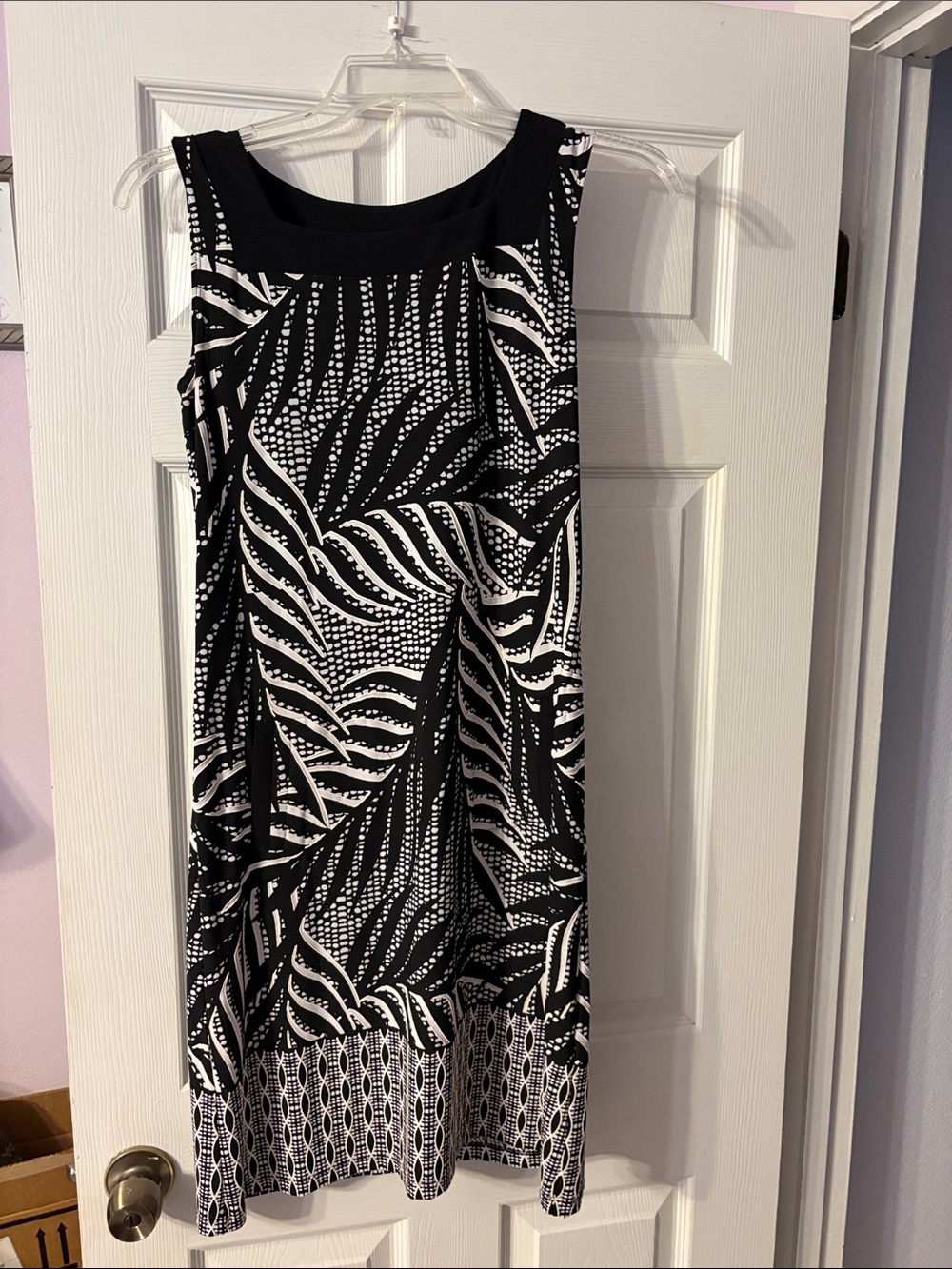 Joseph Ribkoff Black and White Sleeveless Midi Dress